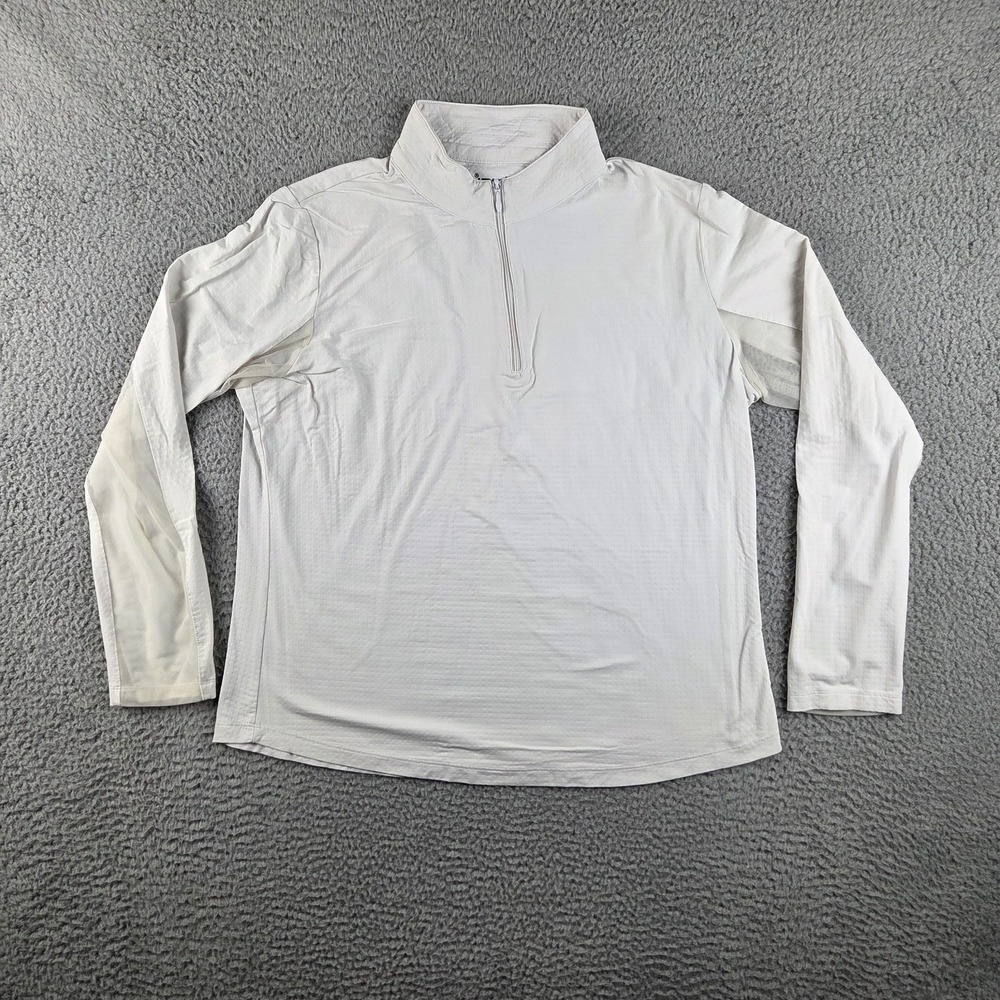IBKUL Shirt Womens XL White Solid Golf Nylon Top UPF 50+ Cool‎ Feel Quick Dry